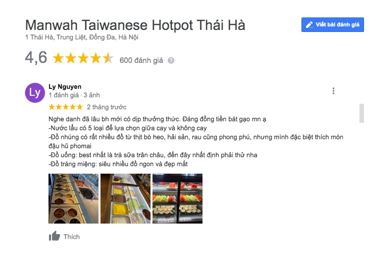 Manwah Hà Nội review lẩu, nhúng menu có những món gì? Bao nhiêu?