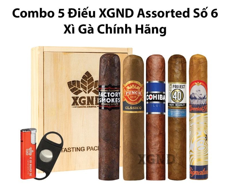 Bán combo 5 điếu xì gà XGND thật các loại số 6